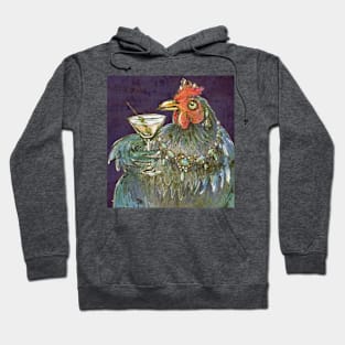 Martini Drinking Chicken Hoodie